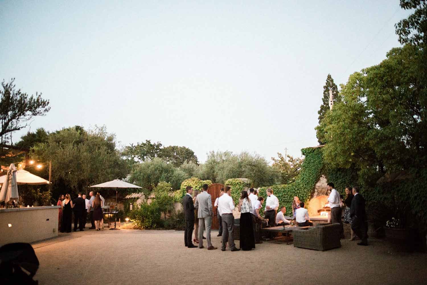 seven branches corporate courtyard people enjoying their nice party under the night sky 1