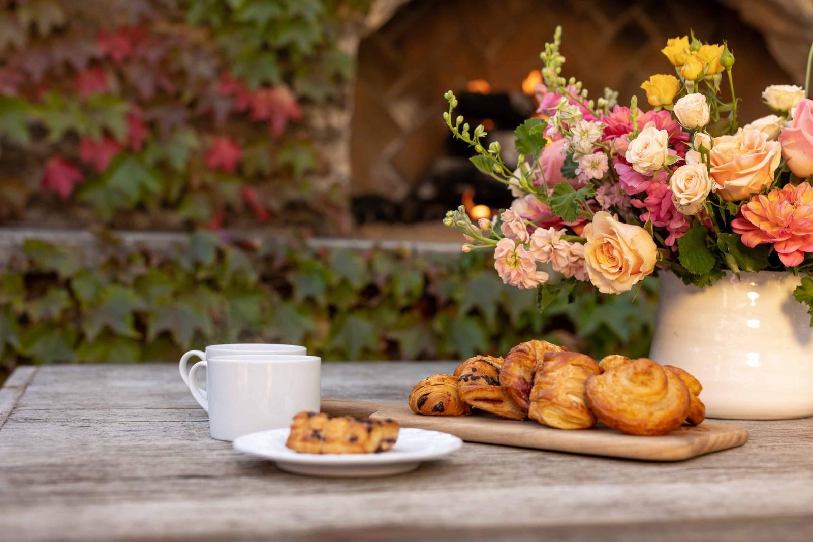tray of bread and coffee cup