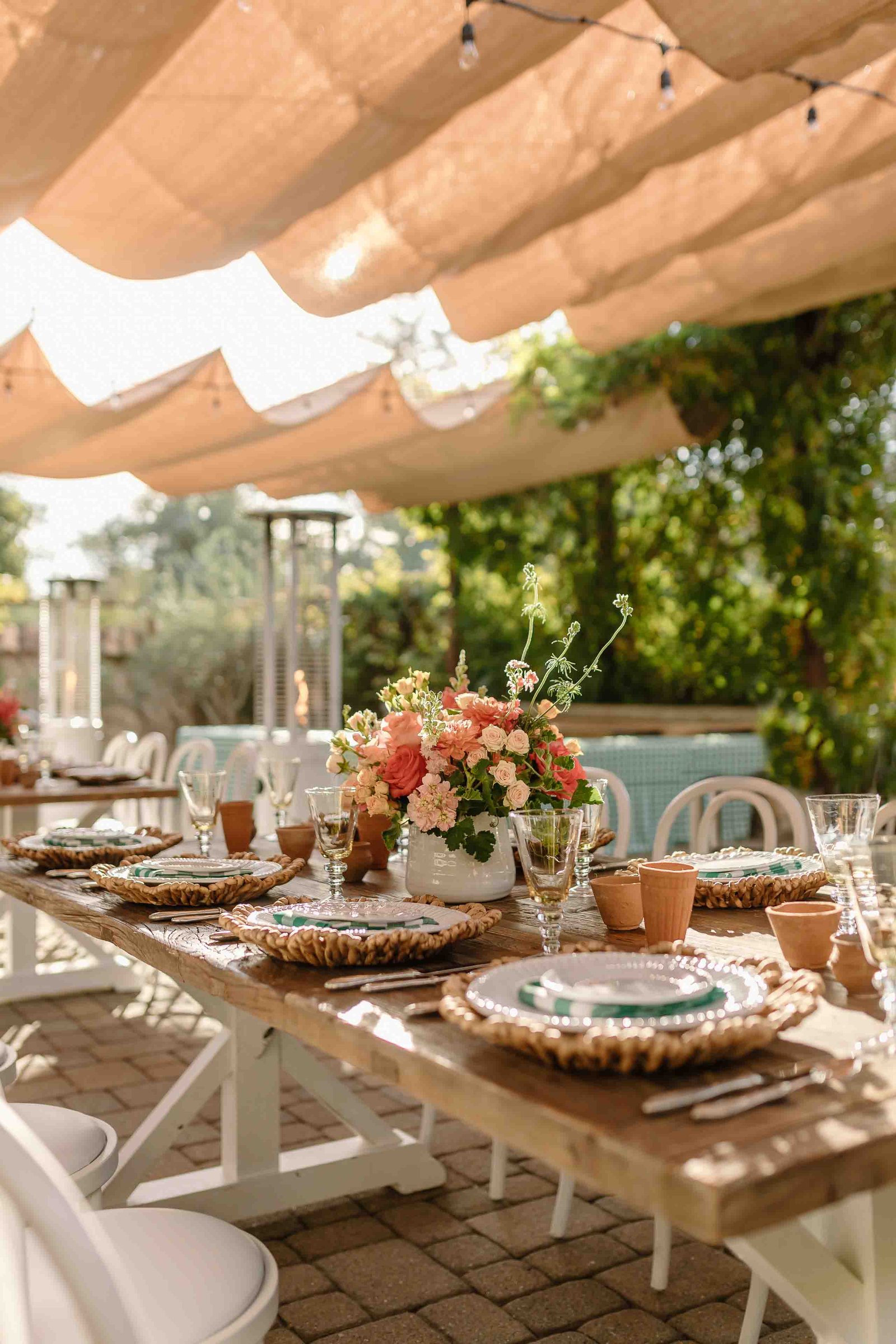 Flowers And Tableware Set Up On A Table At Seven Branches
